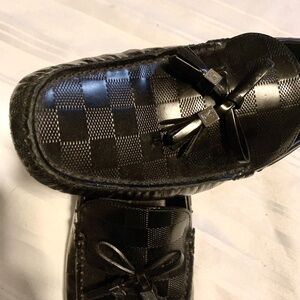 Louis Vuitton Damier Moccasin Loafers Men’s Black 39.5 EU / 6.5-7 US